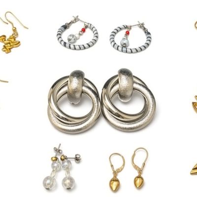 Sale Photo Thumbnail #178: Costume Earring Lot, 10 Prs, Giraffe Martini Sun