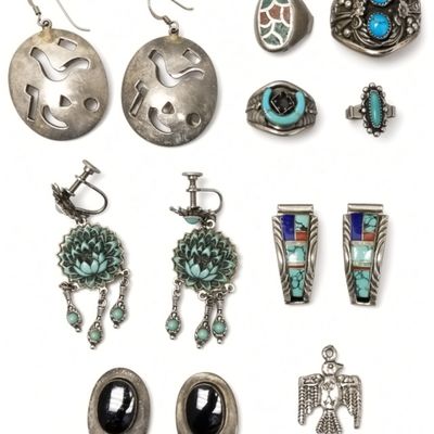 Sale Photo Thumbnail #349: Vintage Southwestern Native American Style Jewelry