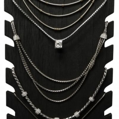 Sale Photo Thumbnail #319: Vintage to Modern Silver-Tone Necklace Lot