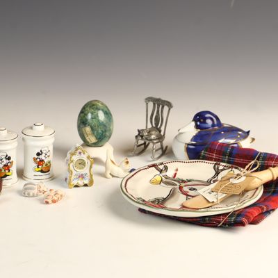 Sale Photo Thumbnail #114: An Assortment of Decorative Porcelain and Pewter Miniatures Including Goebel, Otagiri, and Hallmark