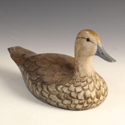 Sale Photo Thumbnail #41: Peter Hutch Codd Painted Wood Pintail Hen Duck Decoy Maryland 1981