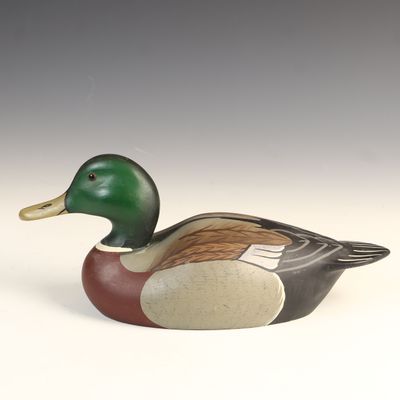 Sale Photo Thumbnail #60: Hornick Bros Stoney Point Decoys Mallard Drake Wood Decoy Signed Raymond E Hornick 1976