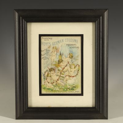 Sale Photo Thumbnail #222: E.W. Hoyt & Co. Hoyt's Vintage German Cologne Victorian Trade Card. Lowell, Mass., circa 1880.