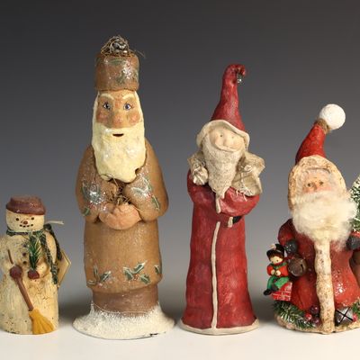 Sale Photo Thumbnail #10: A Group of Four Contemporary Folk Art Holiday Figurines Including Krisnick