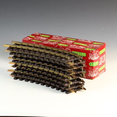 Sale Photo Thumbnail #189: A Set of Twelve Lehmann-Gross-Bahn LGB 1100 G-Scale Curved Track Sections with Original Box