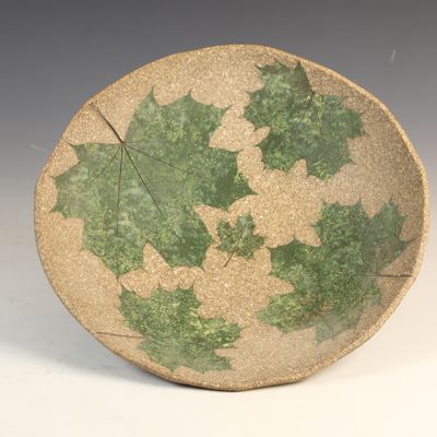 Sale Photo Thumbnail #136: Ann Donovan Petrified Forest Stoneware Maple Leaf Pottery Bowl