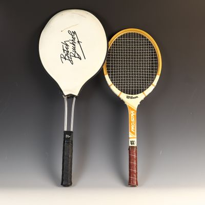 Sale Photo Thumbnail #158: Two Vintage Tennis Racquets Including Butch Buchholz Signature Metal Model and Wilson Pro Staff Youth Model