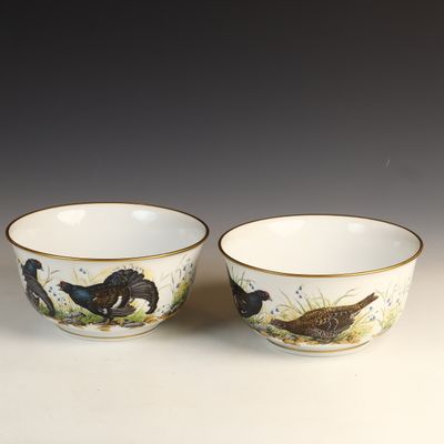 Sale Photo Thumbnail #26: A Pair of Franklin Porcelain The Game Bird Bowls by Basil Ede