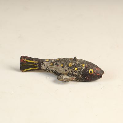 Sale Photo Thumbnail #71: Vintage Hand-Painted Wooden Ice Spearing Fish Decoy