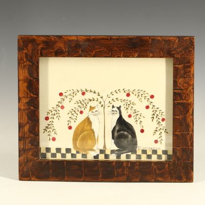 Sale Photo Thumbnail #223: Barbara Updegrove Contemporary Theorem Painting of Cats