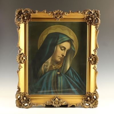Sale Photo Thumbnail #249: 19th Century Print Mater Dolorosa in Ornate Gilded Frame