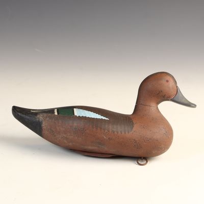 Sale Photo Thumbnail #76: Drake Cinnamon Teal Wood Duck Decoy by Lawrence Bodt