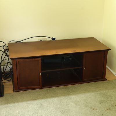 Sale Photo Thumbnail #95: Contemporary Dark Mahogany Finish Media Console TV Stand