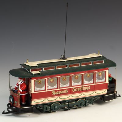 Sale Photo Thumbnail #191: Bachmann 93941 G Scale Season's Greetings Christmas Streetcar