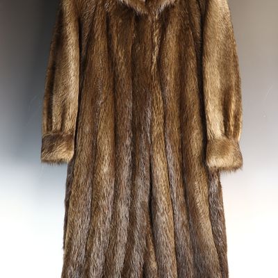 Sale Photo Thumbnail #206: Pollack Furs and Leathers Vintage Full Length Natural Brown Fur Coat