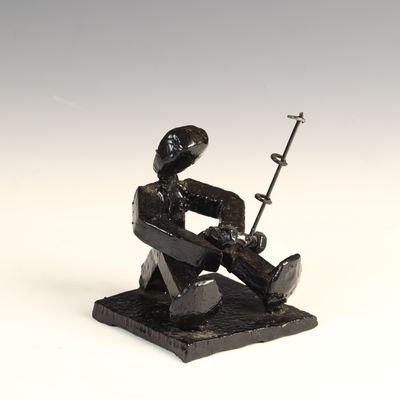 Sale Photo Thumbnail #29: Industrial Scrap Metal Folk Art Sculpture of a Fisherman