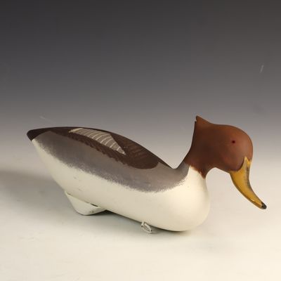 Sale Photo Thumbnail #35: Patrick Vincenti Signed Red-Breasted Hen Merganser Duck Decoy