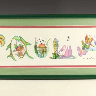 Sale Photo Thumbnail #237: Anthony De Andrea, Florida Key West Iconographic Watercolor and Gouache Painting