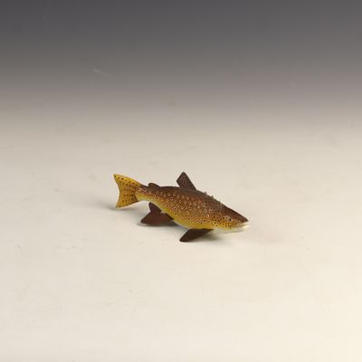 Sale Photo Thumbnail #51: Rich Brooks Hand Carved and Painted Wooden Brown Trout Fish Decoy