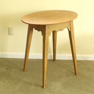 Sale Photo Thumbnail #82: American Primitive Painted Three Legged Tavern Table