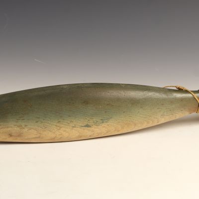 Sale Photo Thumbnail #39: John Jeffery Barts Hand-Carved and Painted Wooden Northern Pike Sculpture 1992