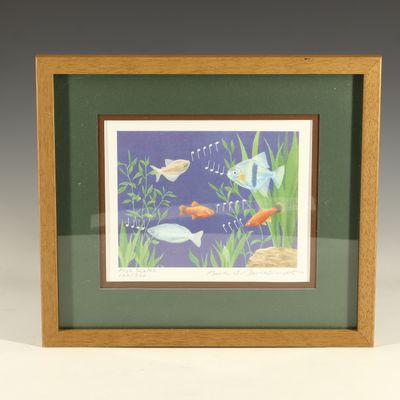 Sale Photo Thumbnail #220: Bruce S. Garrabrandt Fish Scales Vintage Signed Limited Edition Print 100/500