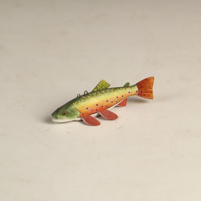 Sale Photo Thumbnail #45: Rich Brooks Hand Carved and Painted Brook Trout Fish Decoy