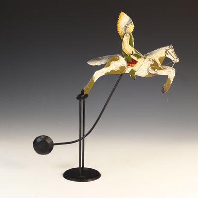 Sale Photo Thumbnail #141: Kinetic Native American Rider on Horse Balance Toy