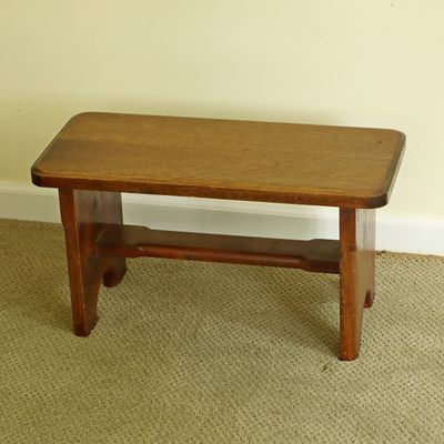 Sale Photo Thumbnail #91: Vintage Oak Slab Construction Utility Bench