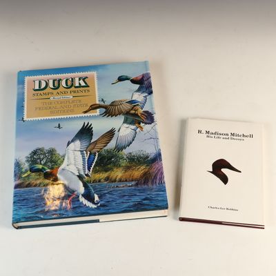 Sale Photo Thumbnail #167: Two Volumes: Duck Stamps and Prints. Beaux Arts, 1988 (Revised Edition) and Robbins, C. L. R. Madison Mitchell. Schiffer, 1987 (DJ)