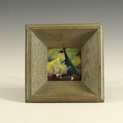 Sale Photo Thumbnail #218: Harold Laynor Mid-Century Modern Enamel on Metal Painting