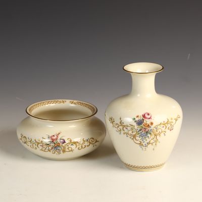 Sale Photo Thumbnail #33: Two Lenox Queen's Garden Pattern Porcelain Decorative Items