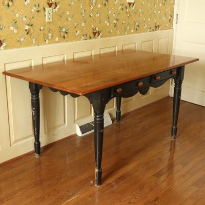 Sale Photo Thumbnail #99: Nichols and Stone Maple Two-Drawer Harvest Table