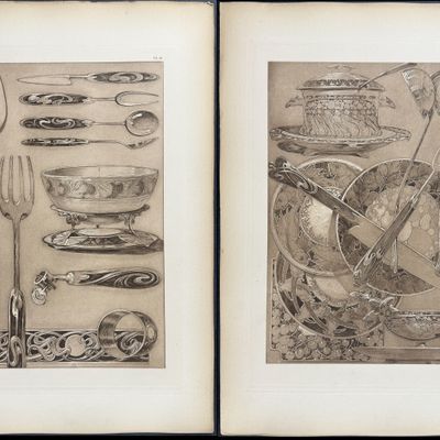 Sale Photo Thumbnail #78: Mucha, Folio - 4 Lithographs of Serving Dishes