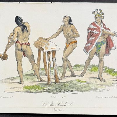Sale Photo Thumbnail #13: Arago, Hawaii - The Sandwich Islands Sacrifice [Les Iles Sandwich (Supplicer)]