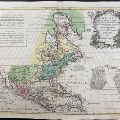 Sale Photo Thumbnail #57: Lotter after De L'Isle - Map of North America (America Septentrionalis)