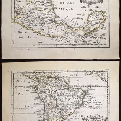 Sale Photo Thumbnail #51: Sanson - 3 Maps of South and Central America: Mexico, Paraguay, South America
