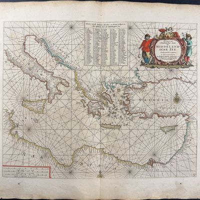Sale Photo Thumbnail #63: Doncker, pub. 1670 - Map of the Eastern Mediterranean Sea