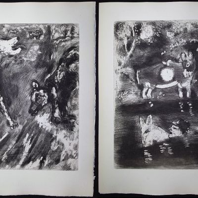 Sale Photo Thumbnail #76: Chagall & Fontaine's Fables - 4 Etchings of Fables