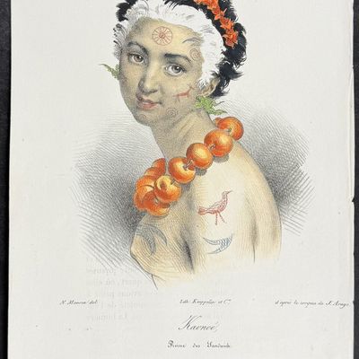 Sale Photo Thumbnail #16: Arago, Hawaii - Kanoe, the Queen of the Sandwich Islands [Kaonoe, Reine des Sandwich]