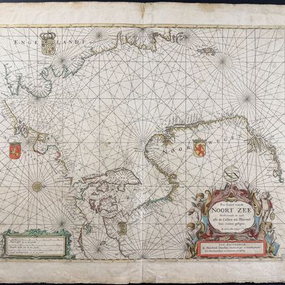 Sale Photo Thumbnail #64: Doncker, pub. 1670 - Map of the North Sea and Western Scandinavia