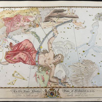 Sale Photo Thumbnail #32: Bevis, Rare - Constellation or Star Chart of Andromeda, Chained Woman