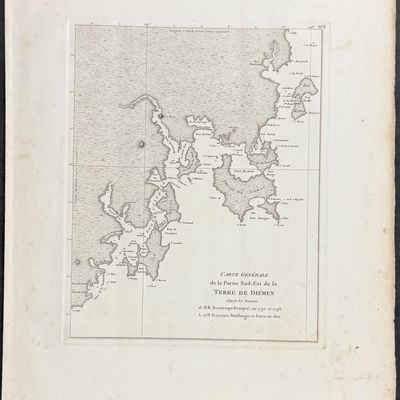 Sale Photo Thumbnail #6: Peron & Freycinet - Map of the Southeast of Van Diemen's Land [Australia, New Holland]