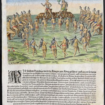Sale Photo Thumbnail #66: De Bry - Florida - Solemnities as the king receives a queen