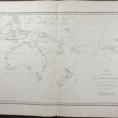 Sale Photo Thumbnail #12: Dumont D'Urville - Chart of the Pacific Ocean with Australia, New Zealand, part of Asia