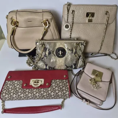 DKNY Leather Handbags (5) Including Dust Bags 