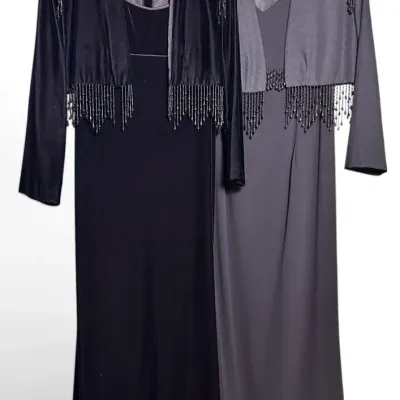 VTG Alex Evening & More Beaded Formal Dress & Jacket Ensembles: Size L/12