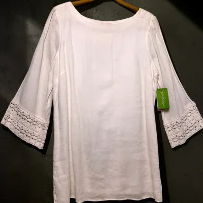 Lilly Pulitzer White Linen Rodeo Solid Tunic: Size M (NWT)