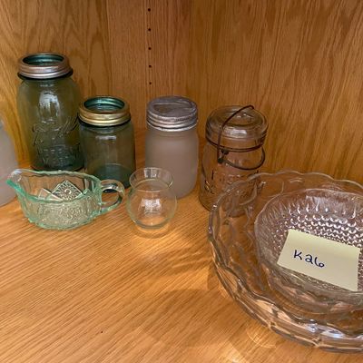 Sale Photo Thumbnail #127: Jars and clear glass