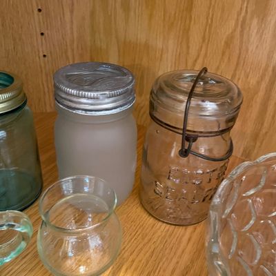 Sale Photo Thumbnail #124: Jars and clear glass